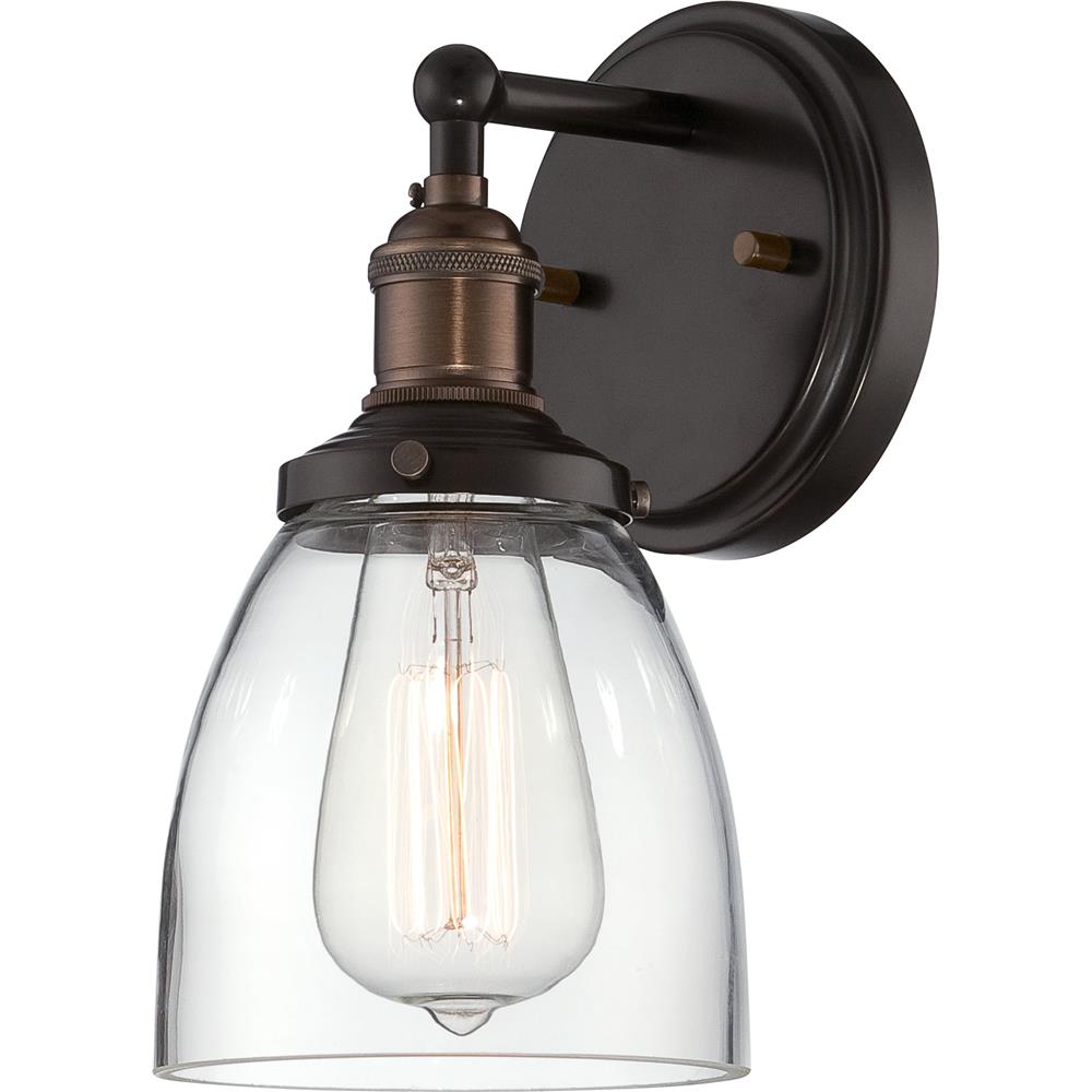Nuvo Lighting 60/5514  Vintage - 1 Light Sconce with Clear Glass - Vintage Lamp Included in Rustic Bronze Finish